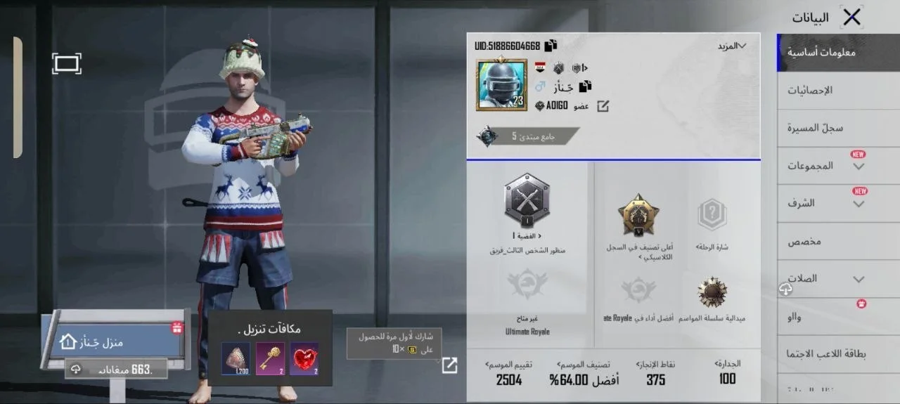 #5 PUBG Global account, level 23, silver rating